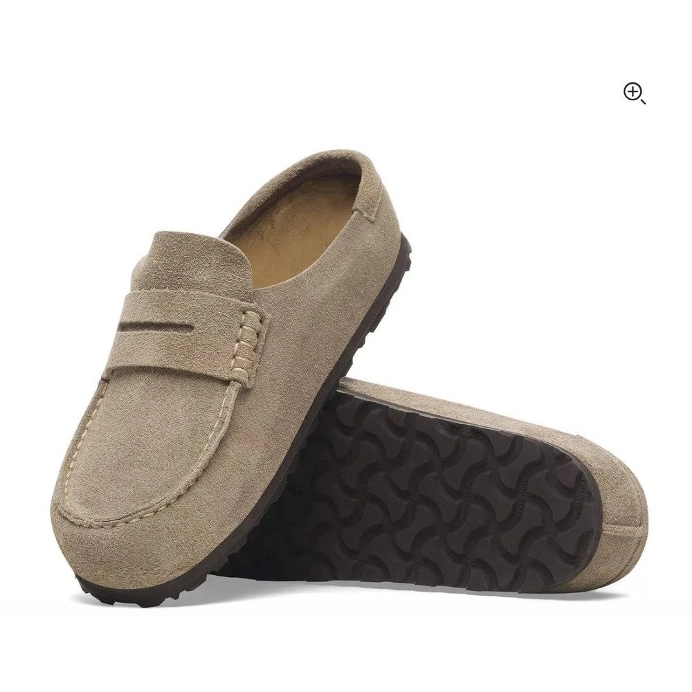 Birkenstock Naples Wrapped Womens Size 41 EU 10 US Taupe Regular Fit Suede Shoes